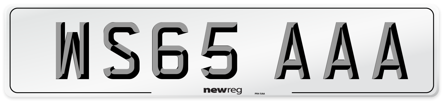 WS65 AAA Number Plate from New Reg